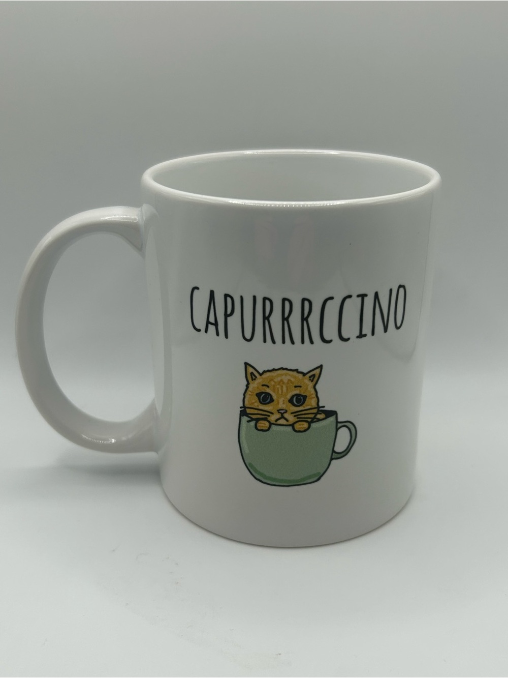 NEW “Capurrrccino” Cat Coffee Mug - Novelty Pet Lover Gift 🐈 ☕️ - Picture 2 of 2